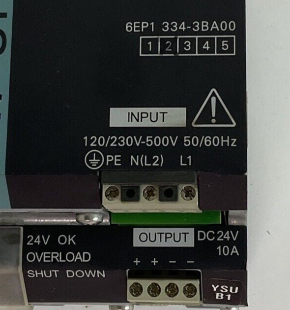 SIEMENS 6EP1334-3BA00 SITOP MODULE 10A 1/2PH POWER SUPPLY 24VDC