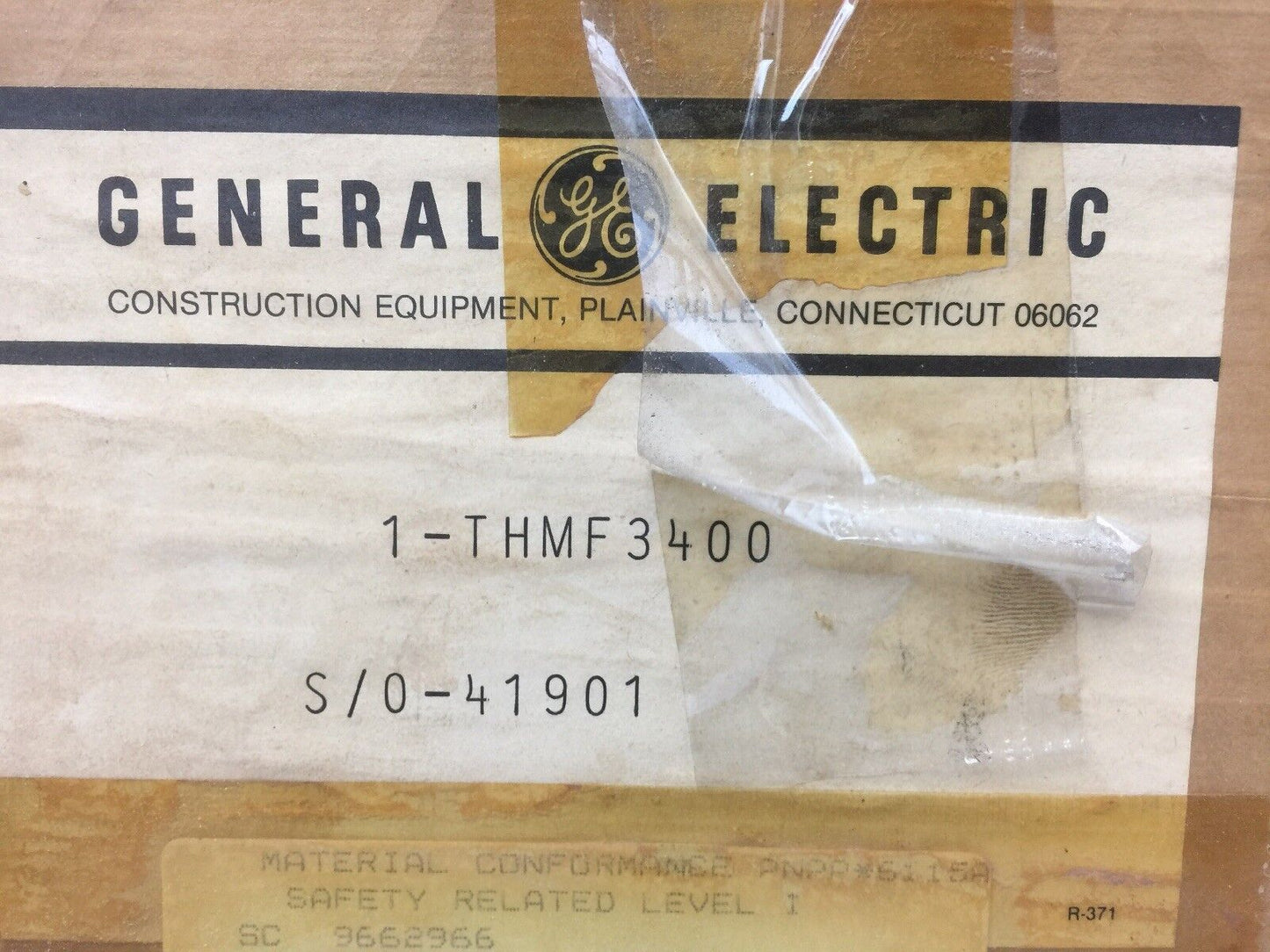 GE THMF3400 DISCONNECT SWITCH 3 POLE