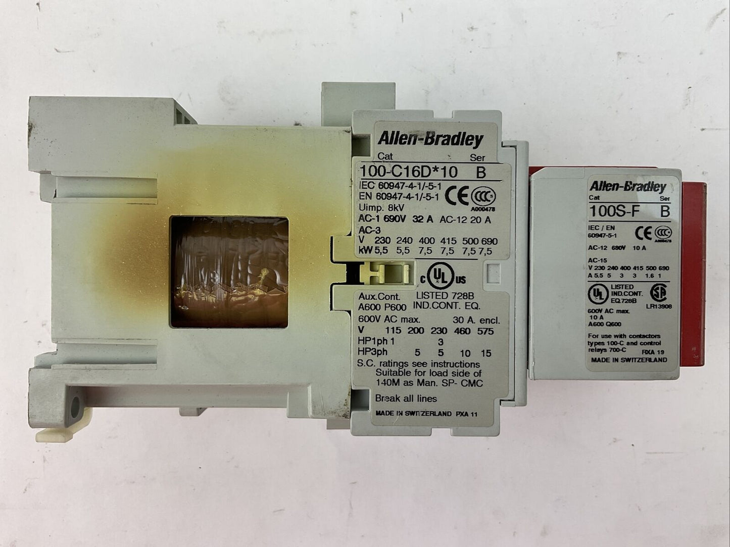 ALLEN BRADLEY 100S-C16DJ14C COIL 24VDC 100-C16D*10 600VAC 30A SER B 100S-F SER B