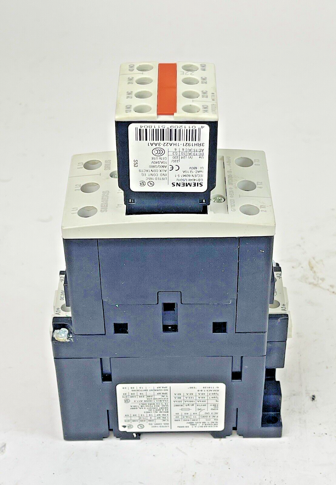 SIEMENS - 3RT1035-1BB44-3MA0 -CONTACTOR - 3RH1921-2HA22-3AA1 & 3RT1926-1BB00