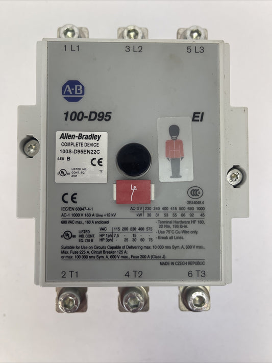 ALLEN BRADLEY 100S-D95EN22C CONTACTOR 600VAC 160A 75HP SER B 100-DFSV 500