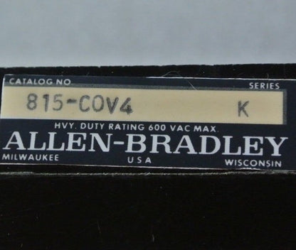 ALLEN-BRADLEY 815-COV4 SIZE 2 OVERLOAD RELAY PANEL, OPEN TYPE, NEW SURPLUS