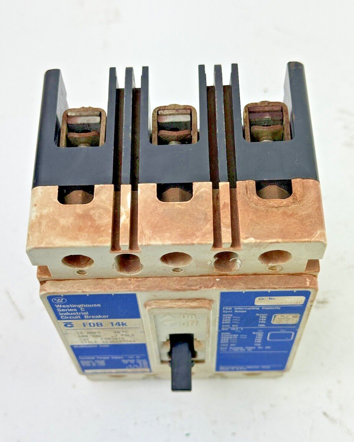 WESTINGHOUSE - FDB3015 - INDUSTRIAL CIRCUIT BREAKER - 3 POLE/ 15 A/ 600 VAC