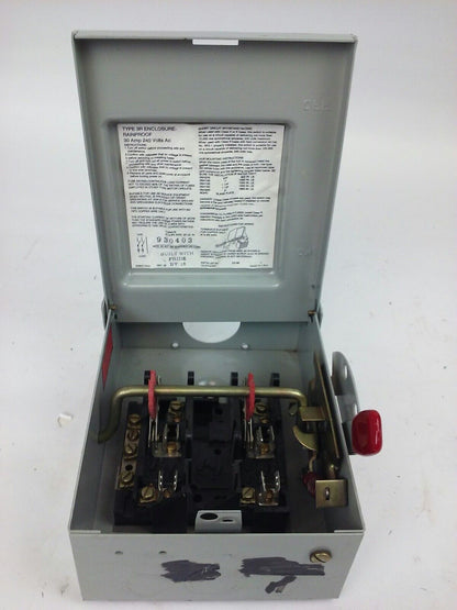 CHALLENGER RGD221SNC, G.D. SAFETY SWITCH, 30A, 240V, TYPE 3R RAINPROOF ENCLOSURE
