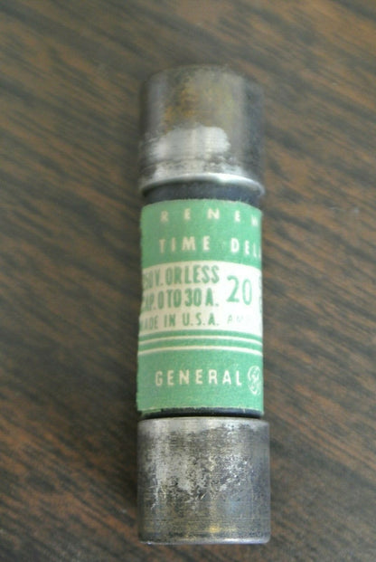 BOX of 10 GENERAL ELECTRIC GF1A20 RENEWABLE FUSE / 20A / 250V / NEW SURPLUS