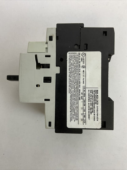 SIEMENS 3RV1421-1DA10 CIRCUIT BREAKER 600VAC 3PH 3HP 2.2-3.2A