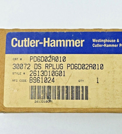 CUTLER-HAMMER - PD6D02A010 -  DIGITRIP RMS RATING PLUG - 100 AMP - NEW OLD STOCK