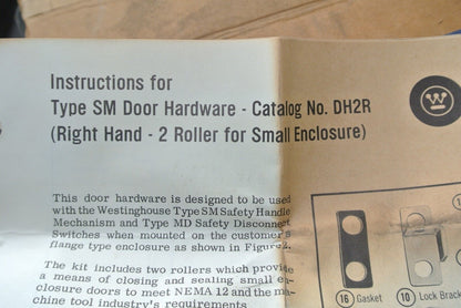 WESTINGHOUSE DH2R DOOR HARDWARE for TYPE SM & MD MECHANISM - NEW SURPLUS