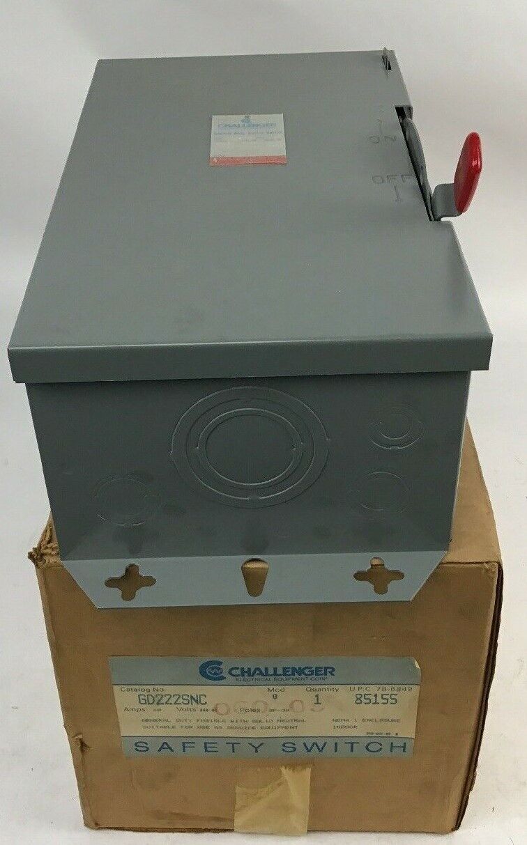 CHALLENGER GD222SNC 60AMP 240VAC 2P-3W FUSIBLE NEMA 1 ENCLOSURE INDOOR