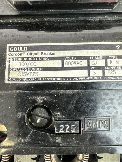 GOULD CJ3M225 CIRCUIT BREAKER 600VAC 225A 3POLE A6KA CURRENT LIMITING