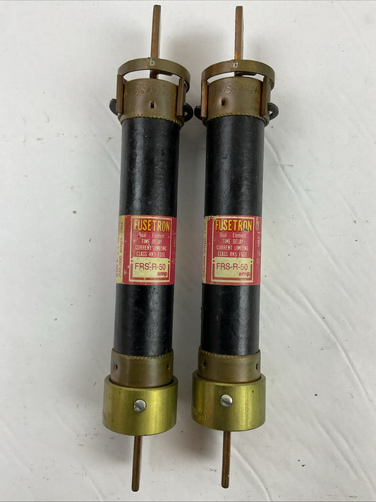 FUSETRON FRS-R 50 TIME DELAY DUAL ELEMENT 600VAC 50A RK5 FUSE (LOT OF 2) LRU616