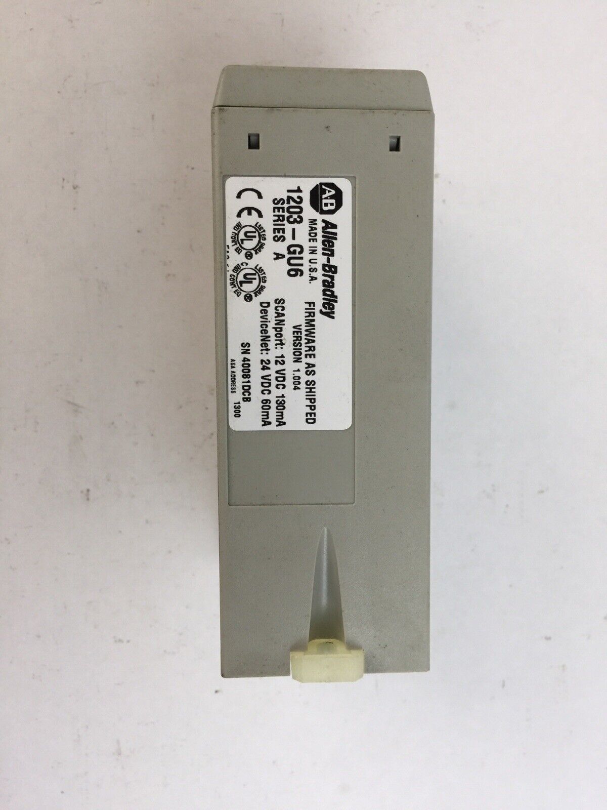 ALLEN BRADLEY 1203-GU6 SER A FIRMWARE AS SHIPPED VERSION 1.004 DEVICENET 24VDC