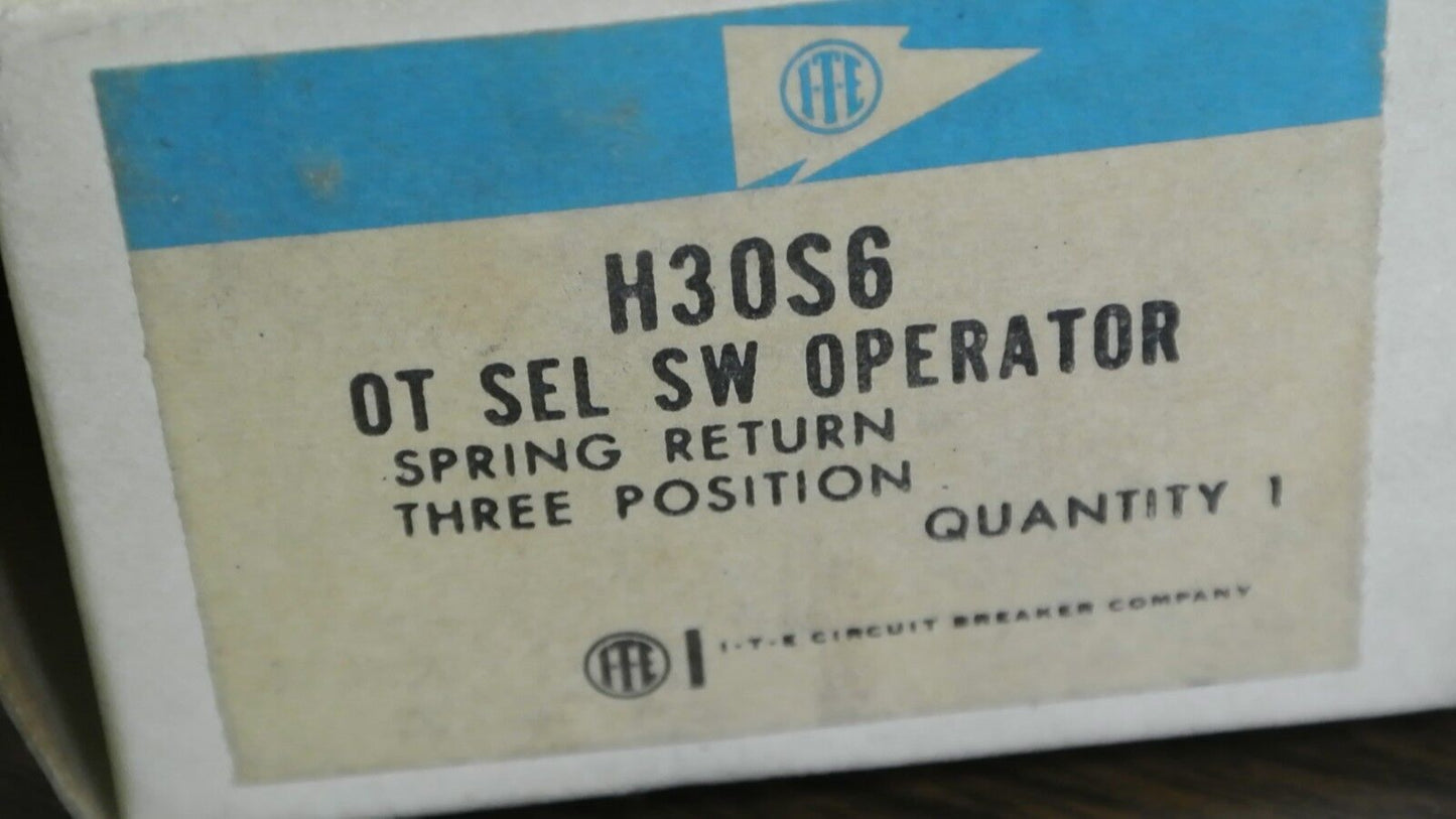 I-T-E H30S6 OT SEL SW OPERATOR - SPRING RETURN 3-POSITION - NEW SURPLUS