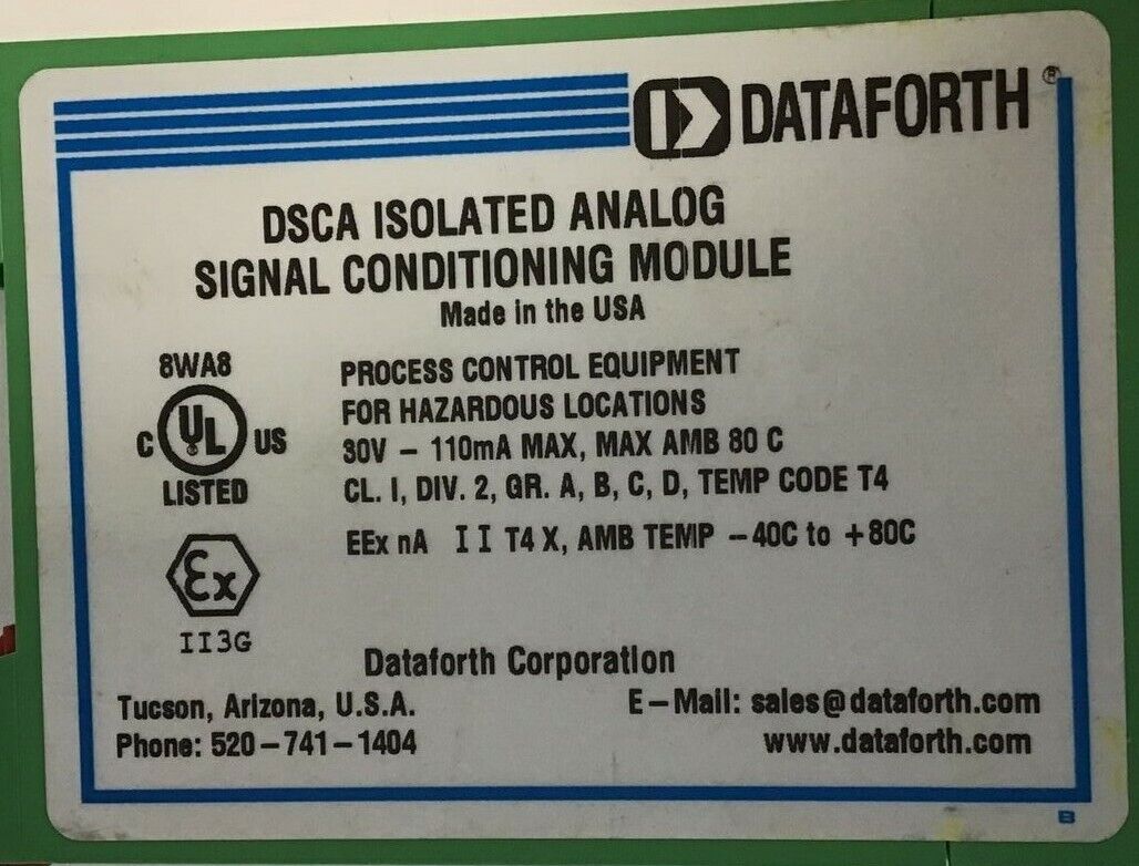 DATAFORTH DSCA41-01 ISOLATED VOLT, WIDEBAND INPUT MODULE