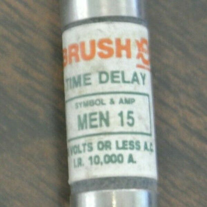 LOT of 3 / BRUSH MEN-15 TIME-DELAY FUSE / 15A / 250V / NEW SURPLUS / MEN15
