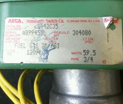ASCO 8042C35 VALVE 3/4" 120V (NEW)