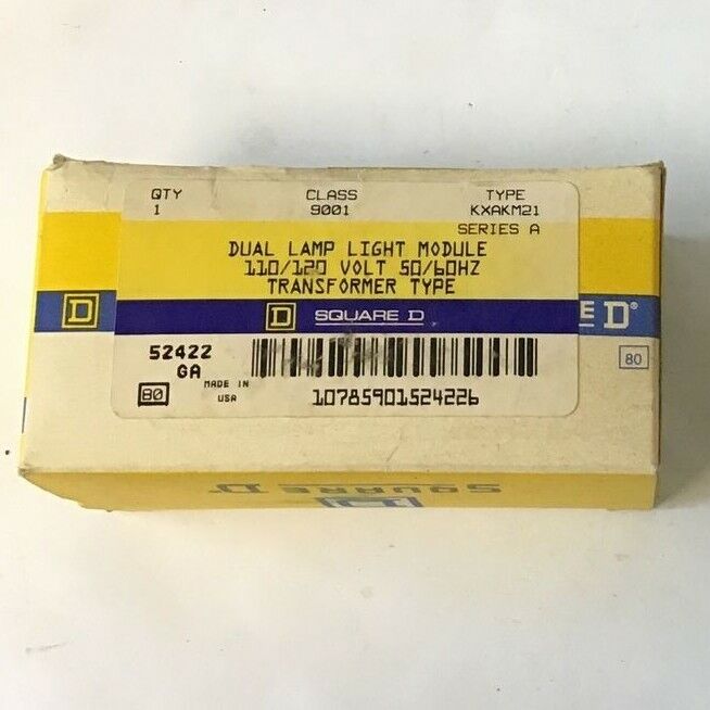SQUARE D 9001KXAKM21 DUAL LAMP LIGHT MODULE 110/120V TRANFORMER TYPE