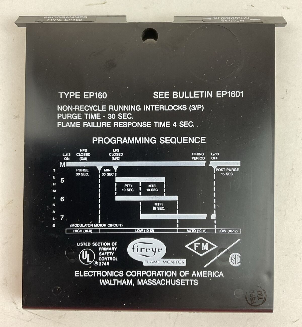 FIREYE PROGRAMMER TYPE EP160