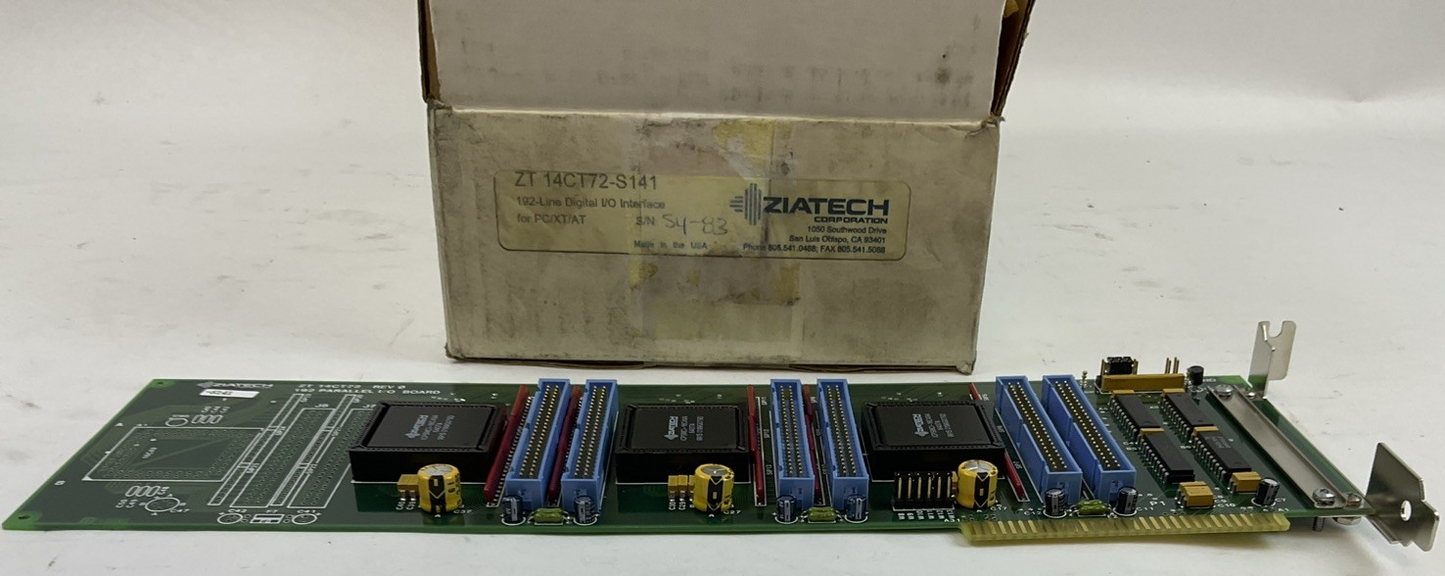 ZIATECH ZT 14CT72-S141 192 PARALLEL I/O BOARD REV 0