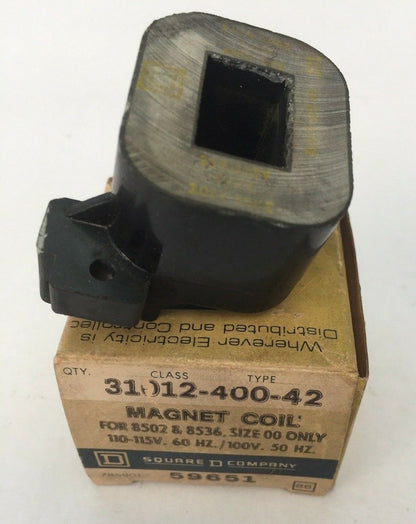 SQUARE D 31012-400-42 MAGNET COIL 110-115V 60HZ 100V 50HZ FOR 8502 & 8536 SIZE00