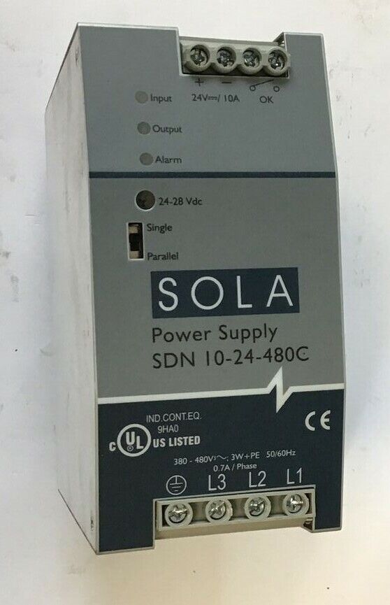 SOLA POWER SUPPLY SDN 10-24-480C 24-28VDC