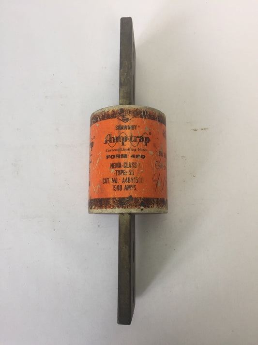 SHAWMUT A4BY1500 AMP-TRAP FORM 480 CURRENT LIMITING FUSE 1500 AMP 600VAC CLASS L
