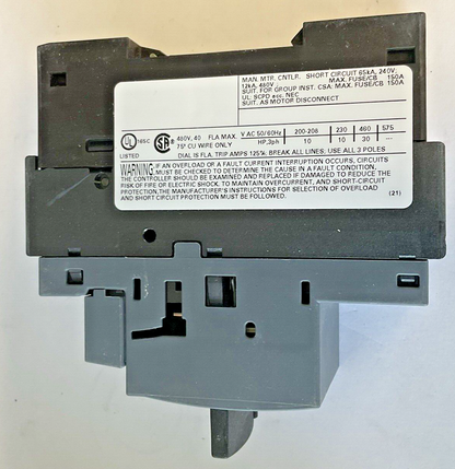 SIEMENS 3RV2021-4FA15 MOTOR CONTROL 24-40A