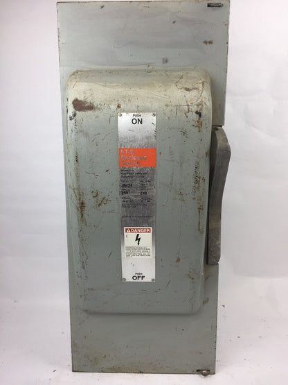 ITE JN424 VACU-BREAK SWITCH WITH CLAMPMATIC CONTACTS 200 AMPS 240 VAC 3 PHASE