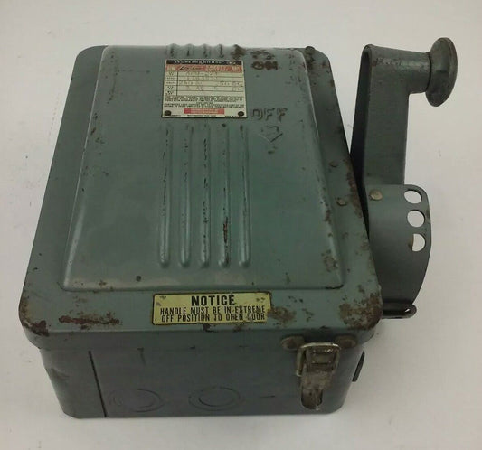 WESTINGHOUSE, AHU-221, SAFETY SWITCH, 2P, 30A, 240VAC/ 250VDC, TYPE A, AHU, NEW