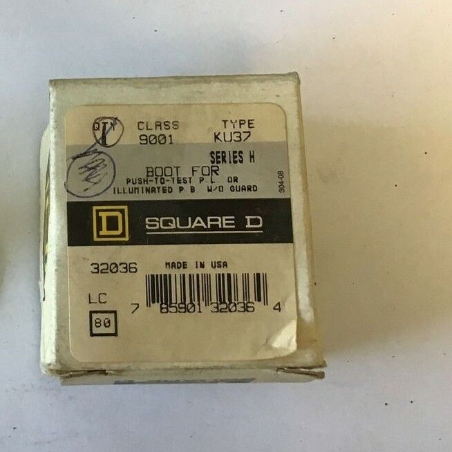 SQUARE D 9001 KU37 BOOT FOR PUSH TO TEST P.B. . ILL. W/O GUARD SER.H