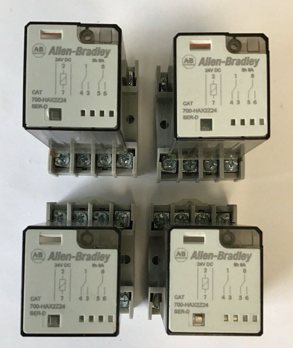 ALLEN BRADLEY 700-HAX2Z24  RELAY 24VDC 250VAC 6A W/ 700-HN125 BASE ***LOTOF4***