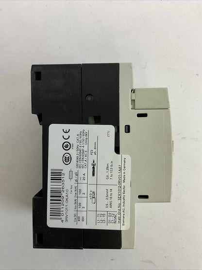 SIEMENS 3RV1011-0KA10 CIRCUIT BREAKER 0.9-1.25A