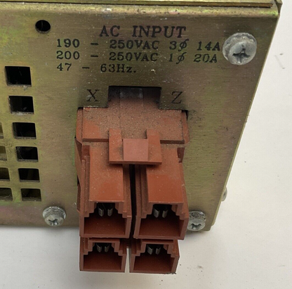 SORENSEN DCS 20-150 PROGRAMMABLE POWER SUPPLY 0-20VOLTS 0-150AMPS 250VAC 47-63HZ