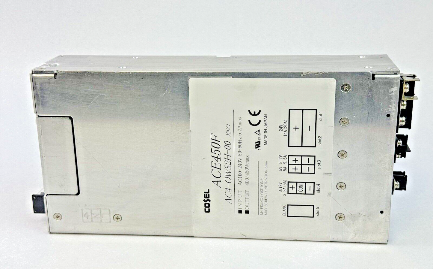 COSEL - AC4-OWS2H-00 - POWER SUPPLY - 240VAC,6.2A,50/60Hz - 24VDC,450W - ACE450F