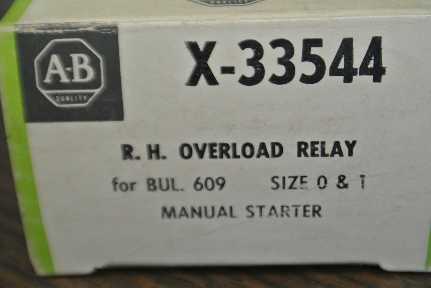 ALLEN-BRADLEY X-33544 R.H. OVERLOAD RELAY for 609 MANUAL STARTER / NEW SURPLUS