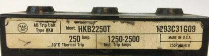 WESTINGHOUSE HKB2250T TRIP UNIT 250AMP 2POLE INST TRIP 1250-2500A