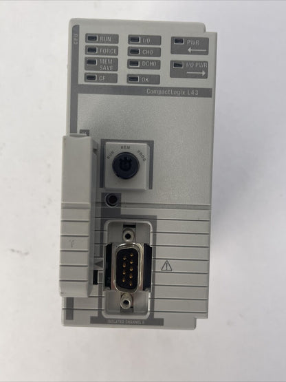 ALLEN BRADLEY 1768-L43 LOGIX 5343 PROCESSOR UNIT SER B F/W REV 1.04 BACKPLANE