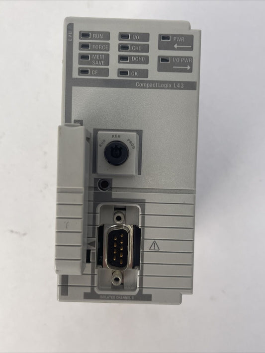 ALLEN BRADLEY 1768-L43 LOGIX 5343 PROCESSOR UNIT SER B F/W REV 1.04 BACKPLANE