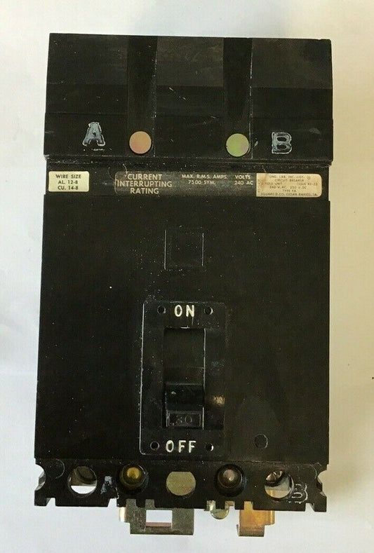 SQUARE D FA22030AB CIRCUIT BREAKER 30A 240VAC/250VDC