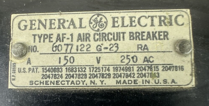 GE TYPE AF-1 AIR CIRCUIT BREAKER 150AMP 250VAC  6077122 G-23
