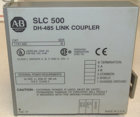 ALLEN-BRADLEY 1747-AIC / SLC500 / DH-485 LINK COUPLER - LOT of 2
