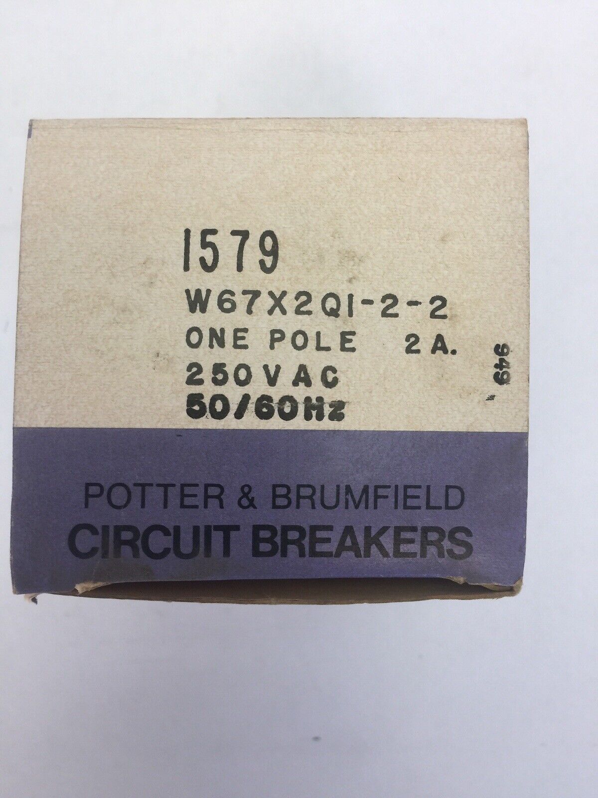 POTTER & BRUMFIELD W67X2Q1-2-2 CIRCUIT BREAKER 1 POLE 2A 250VAC 50/60HZ