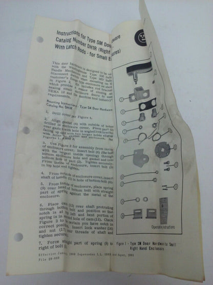 WESTINGHOUSE DH1R DOOR HANDLE FOR TYPE SM MECH. INTERLOCK RODS R.H.