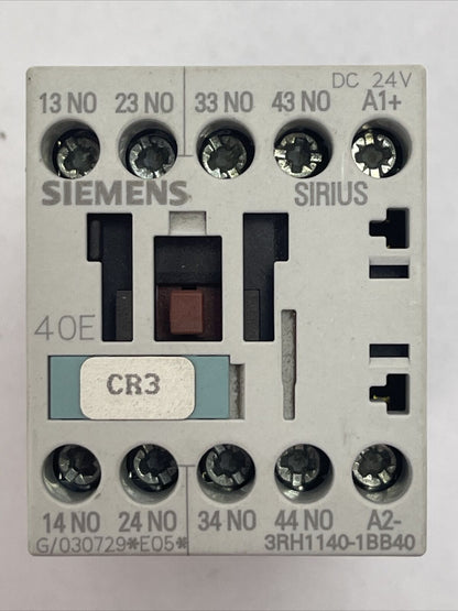 SIEMENS SIRIUS 3RH1140-1BB40 CONTACTOR 600VAC 10A COIL 24VDC