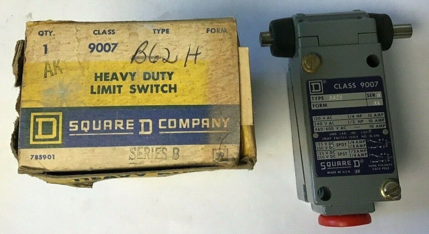 SQUARE D CLASS 9007 B62H LIMIT SWITCH SER.B