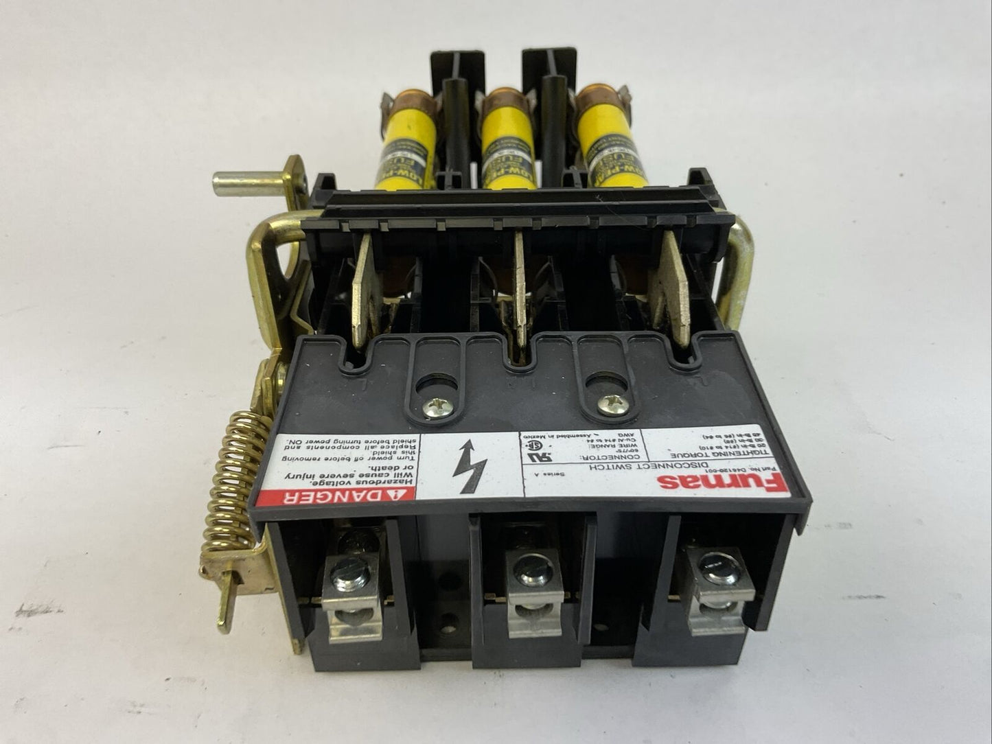 FURNAS D46120-001 SER A DISCONNECT SWITCH LPS-RK-8SP 8AMP 600VAC 300VDC FUSE