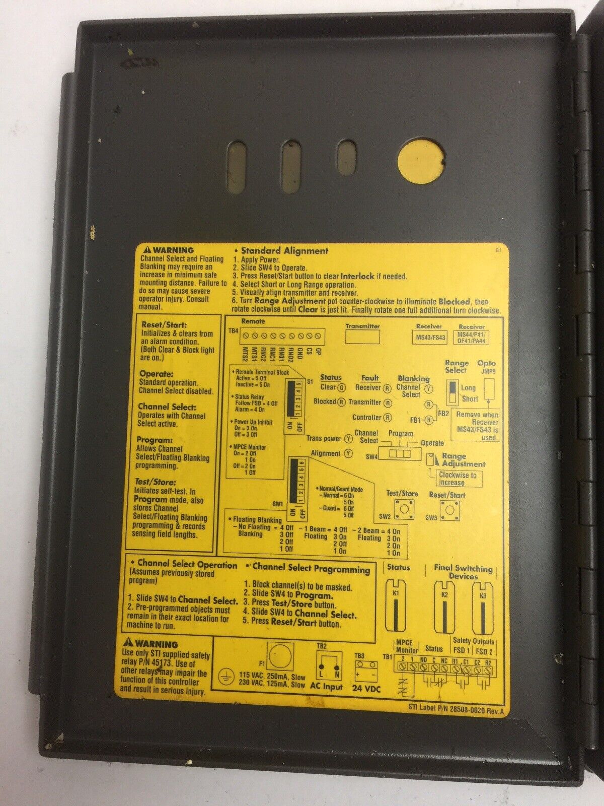 STI LCC-FB-AC1-U LIGHT CURTAIN CONTROLLER 115 VAC