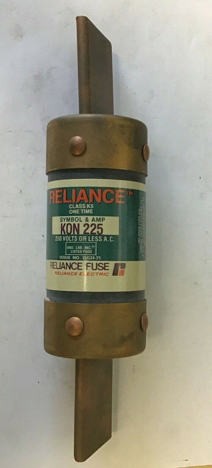 RELIANCE KON225 250V CLASS K5 ONE-TIME FUSE