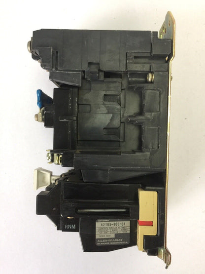 ALLEN BRADLEY 509-B0D SIZE 1 STARTER 600VAC 27AMP 10HP W50 HEATERS 120V COIL