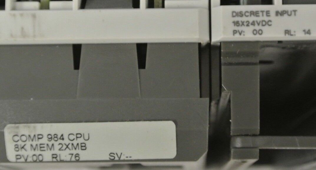 MODICON PC-A984-141 CPU + DEP216 INPUT MODULES (3) + DTA 200/AS-HDTA-200 SUBRACK